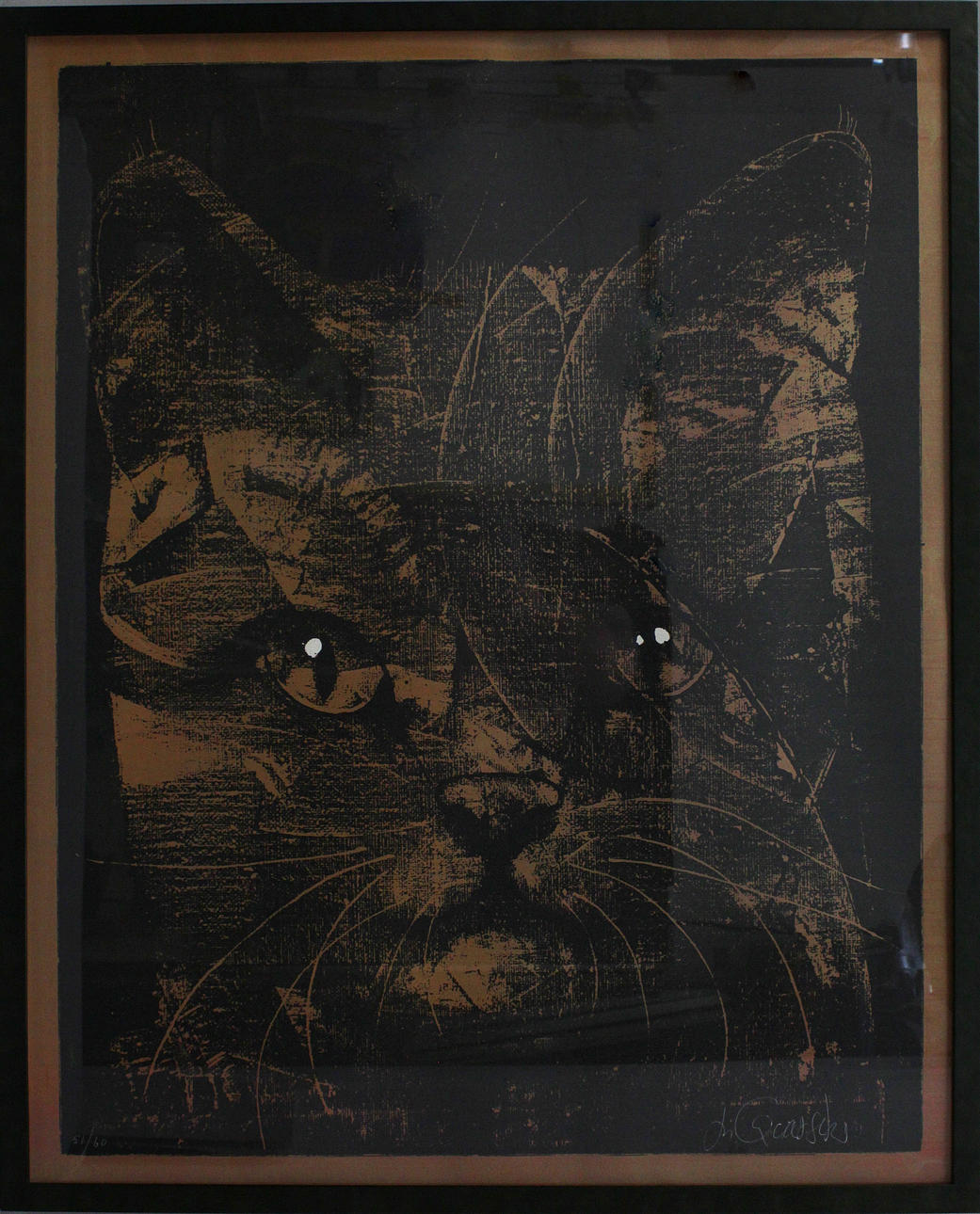 MIKAEL QVARSEBO. Katt. Färgserigrafi. Signerad M Qvarsebo. 51/60.