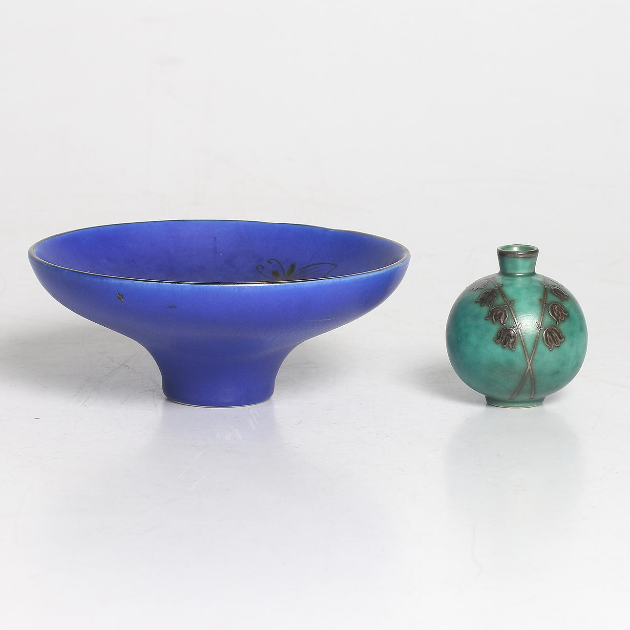 SKÅL samt VAS, 2 delar, Arthur Percy, Gefle. Wilhelm Kåge, Gustavsberg.