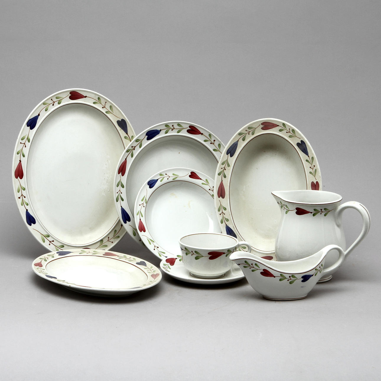 SERVISDELAR, 35 delar, flintporslin, "Ranka", Stig Lindberg, Gustavsberg.