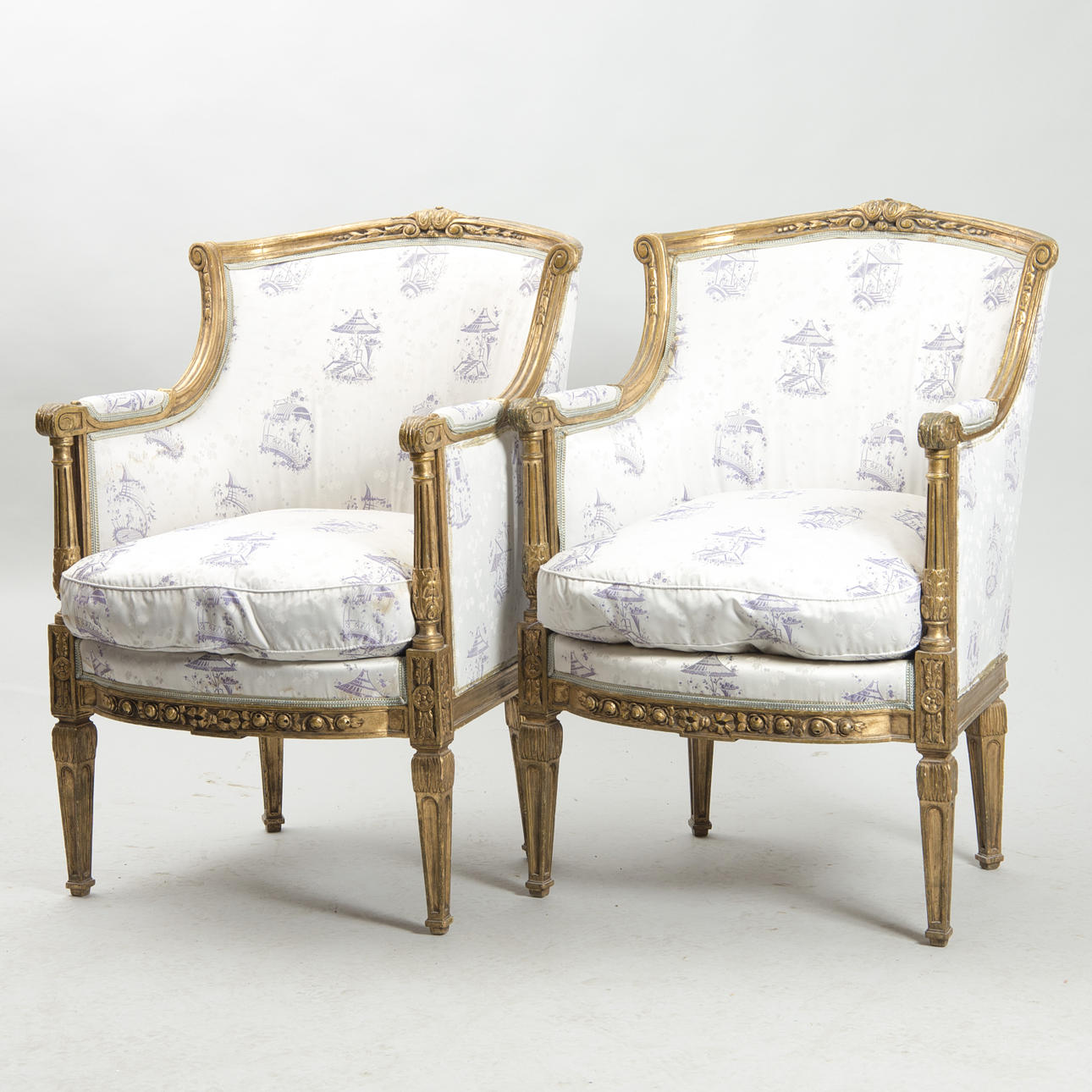 BERGERER, 1 par, förgyllda, gustaviansk stil, 1800/1900-tal.