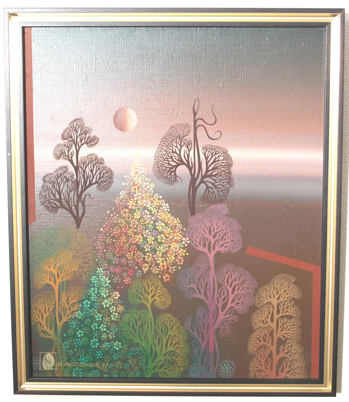 HENRYK PLOCIENNIK. Olja på duk, Fantasiskog, signerad H Plociennik, daterad -87.