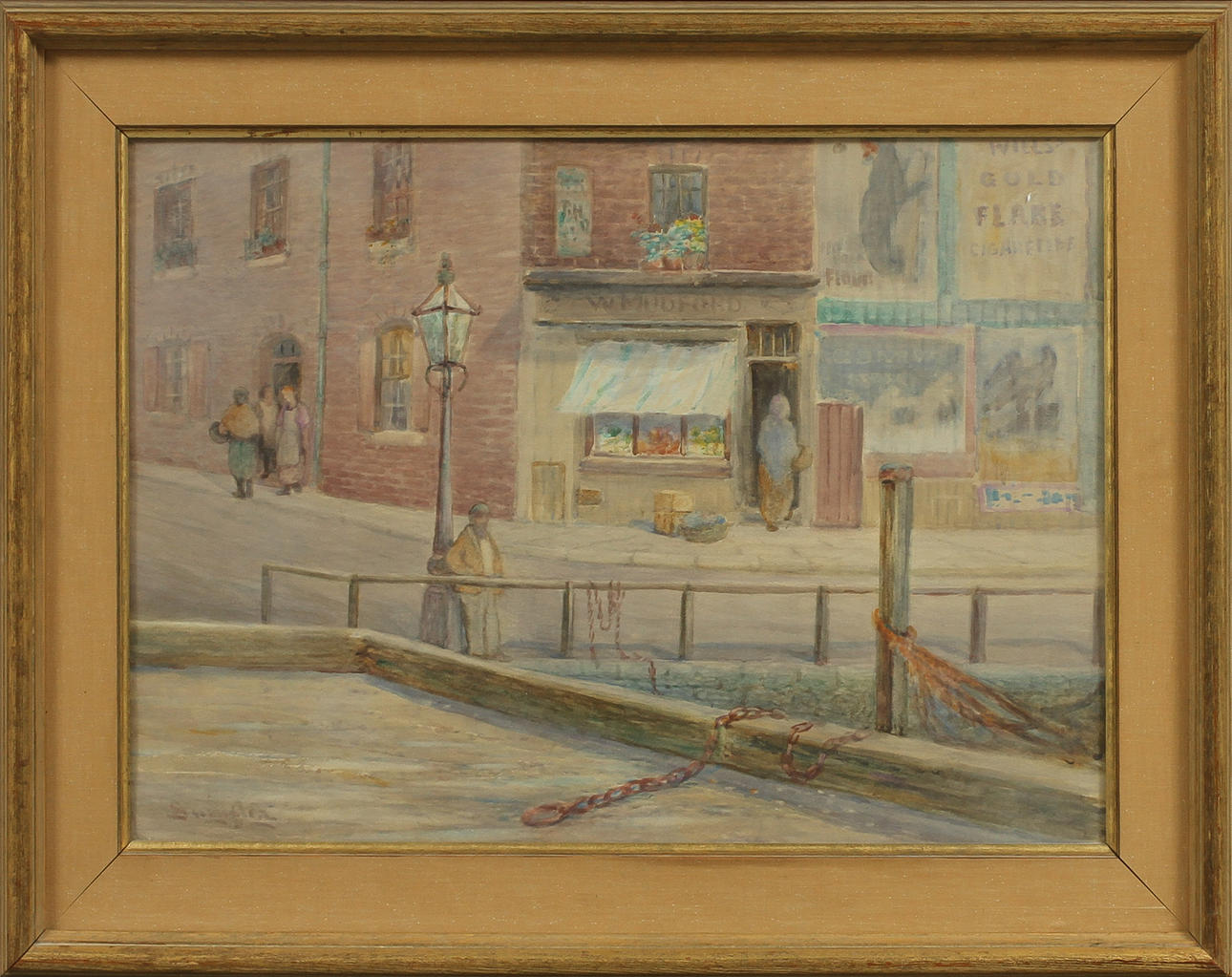 OIDENTIFIERAD KONSTNÄR. Stadsvy, akvarell. Bär signatur Swingler.