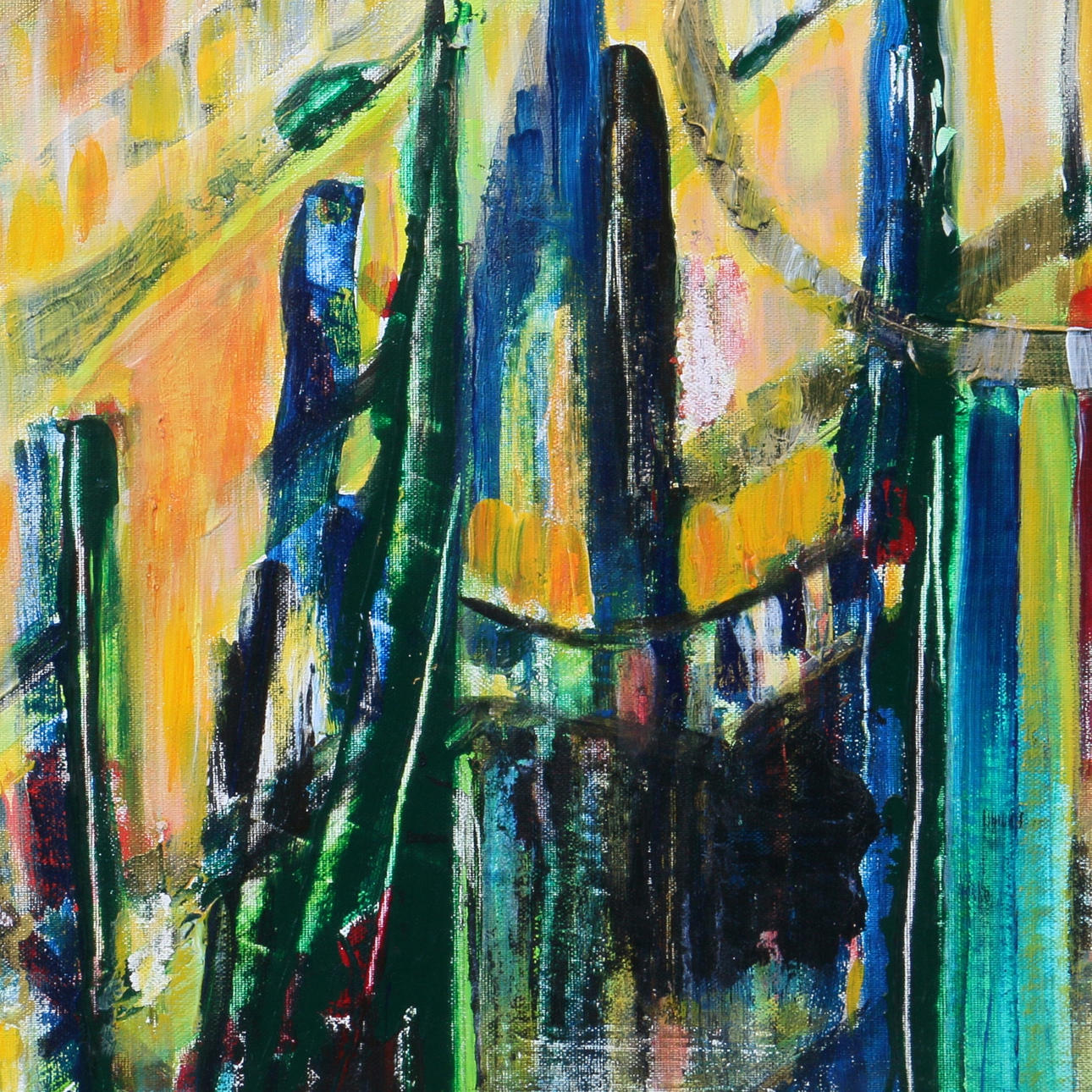 ANNELISE JANSSON. Olja på duk, "Stad", monogramsignerad.