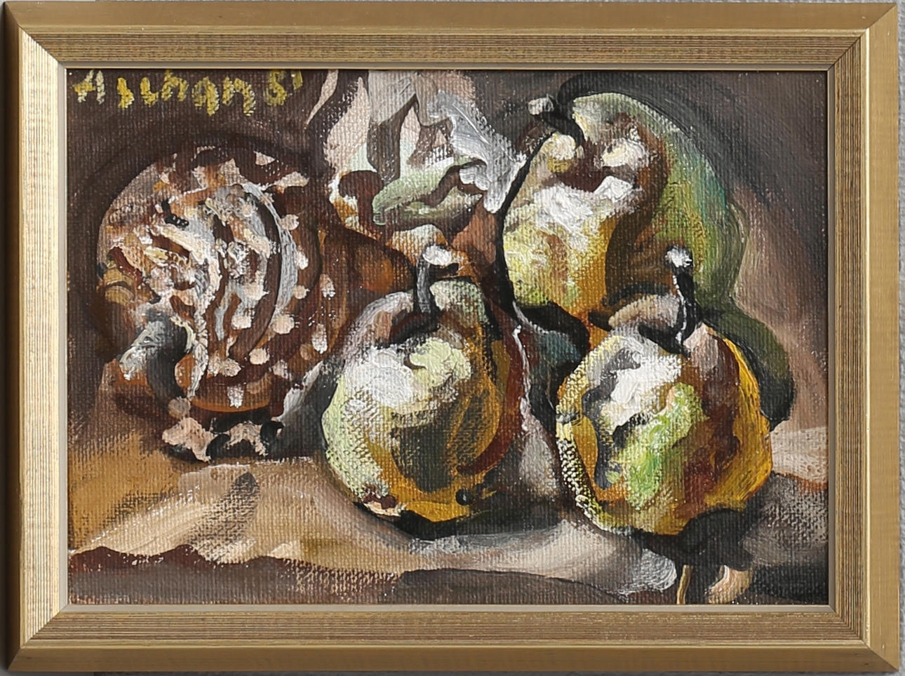 ULF ASCHAN. Fruktstilleben. Olja på duk, signerad och daterad 81.