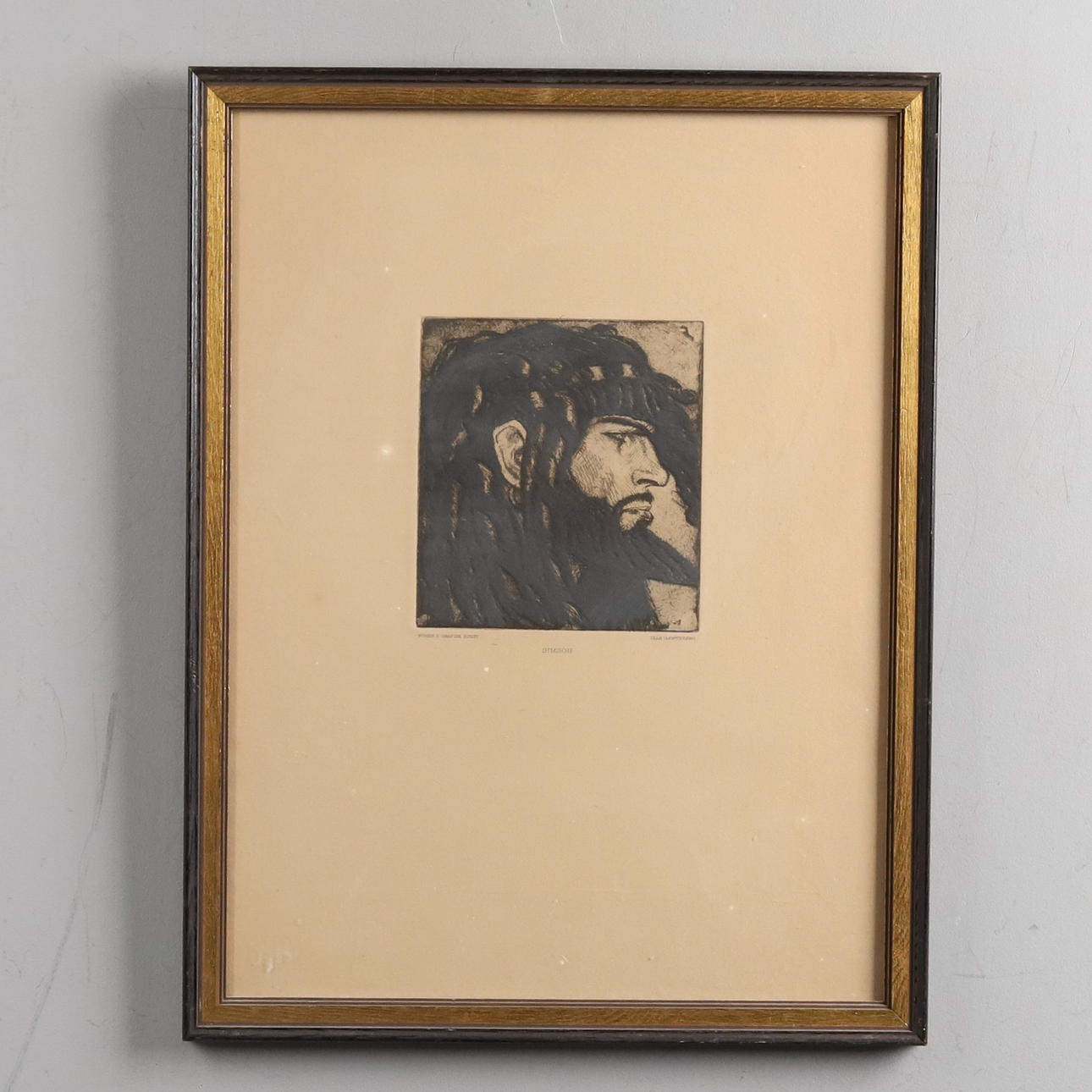 OLLE HJORTZBERG. ETCHING, “Samson”.