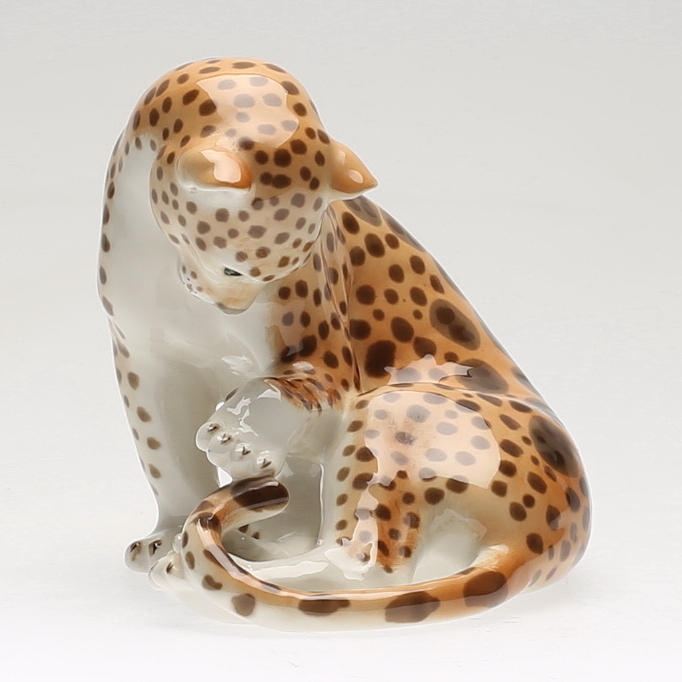 FIGURIN, porslin, leopard, Lomonosov, USSR.