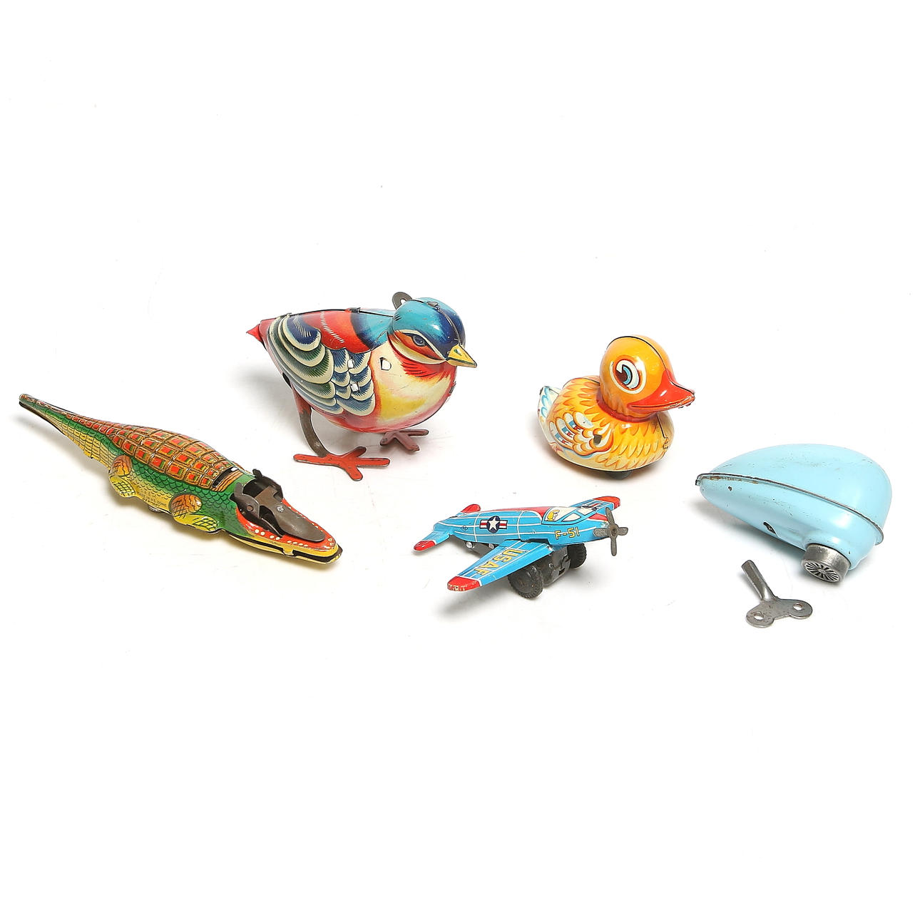 PLÅTLEKSAKER, 5 delar, bl.a. Lehman. 1900-talets mitt.