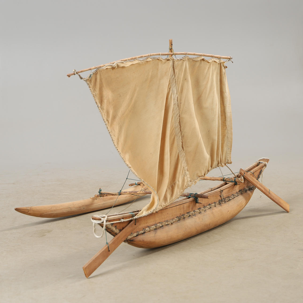 BOAT MODEL, catamaran, wood.