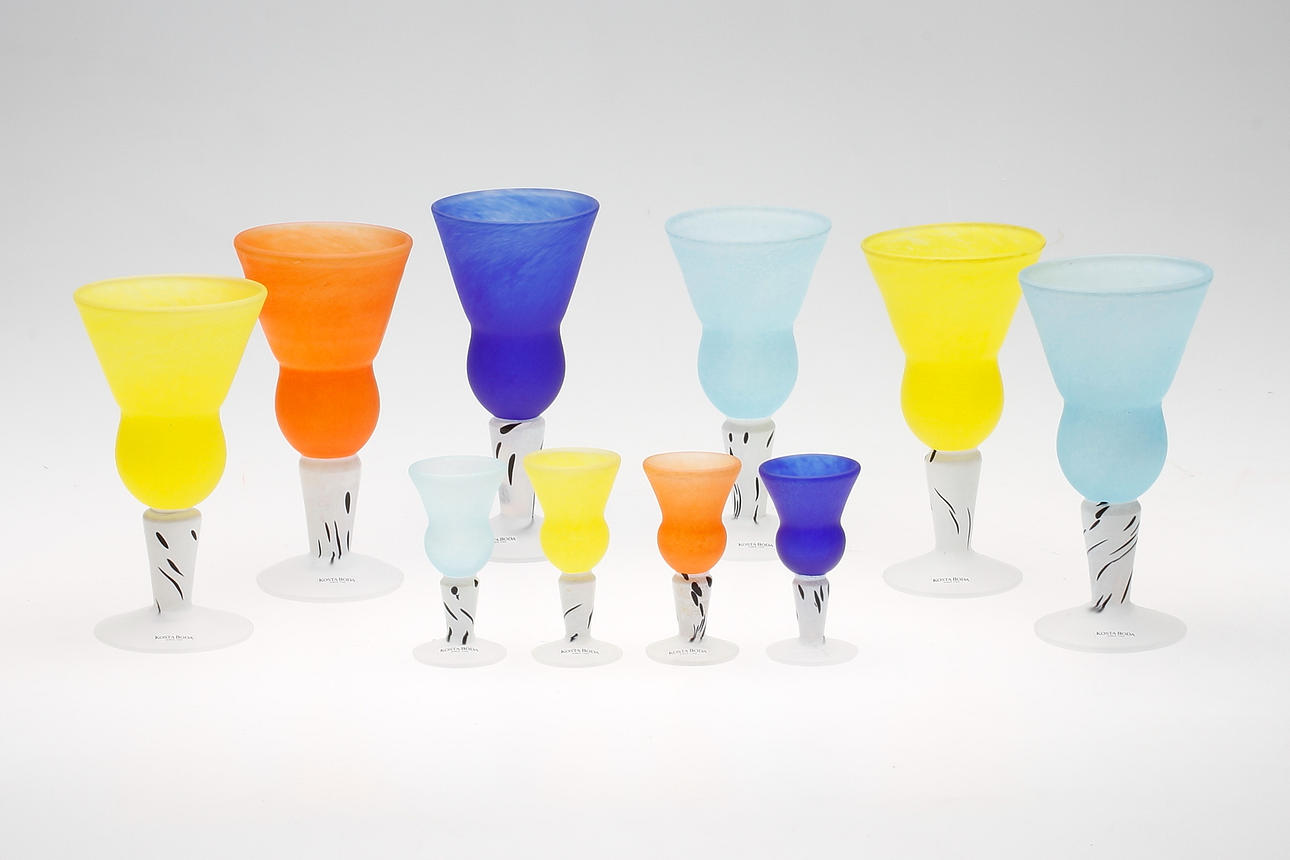 VINGLAS samt SNAPPSGLAS, 10 delar, Gunnel Sahlin, Kosta Boda.