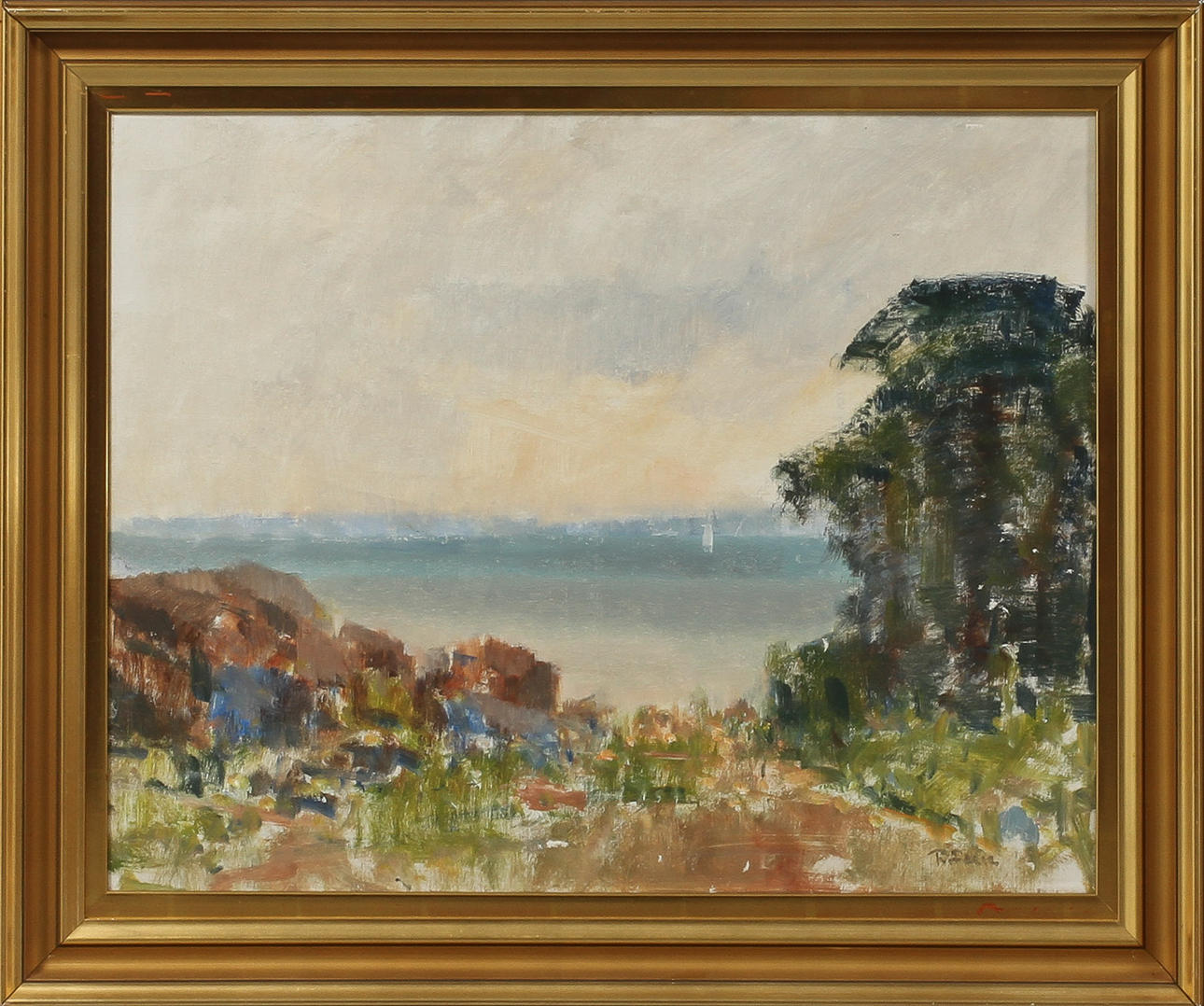 RAGNAR FALK. Kustlandskap, olja på duk, signerad.