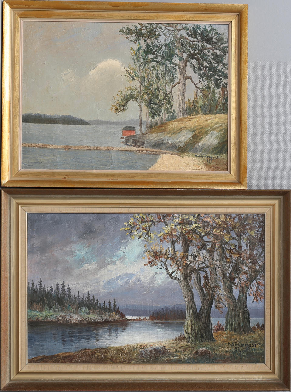 ARVID STRÖMQVIST. Landskap. Olja på duk, 2 st, signerade.