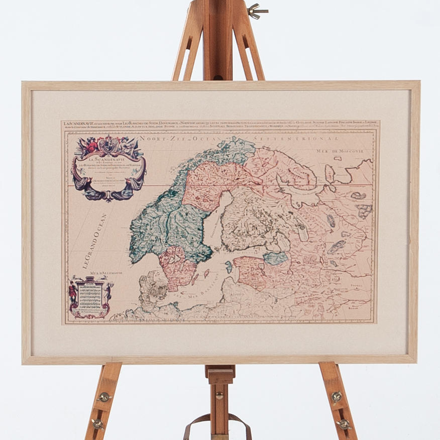 MAP. Offset print, “La Scandinavie et les Environs”, Hubert Jaillot.