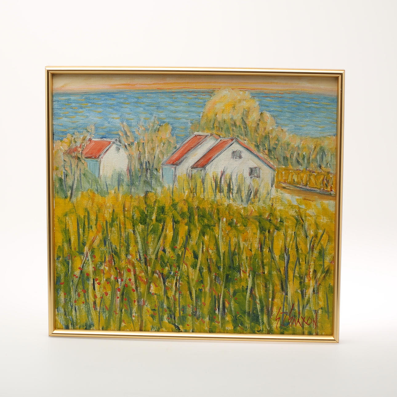 INGEMAR ERIXON. Olja på duk,"vid skånekust" signerad.