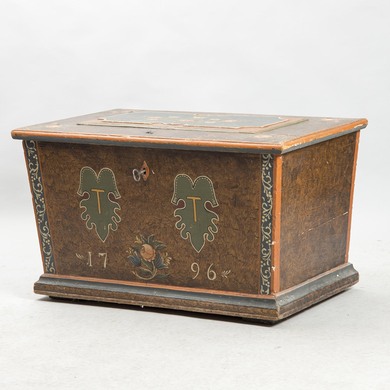 KISTA, blomstermålat/drickamålat, daterad 1796.