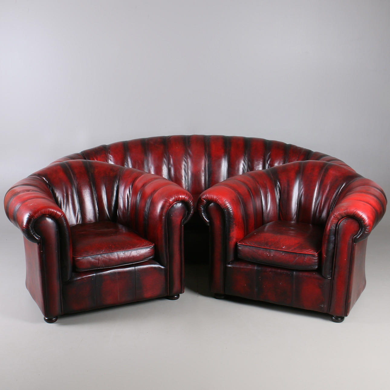 SOFFGRUPP, 3 delar, Chesterfield, 1900-tal.