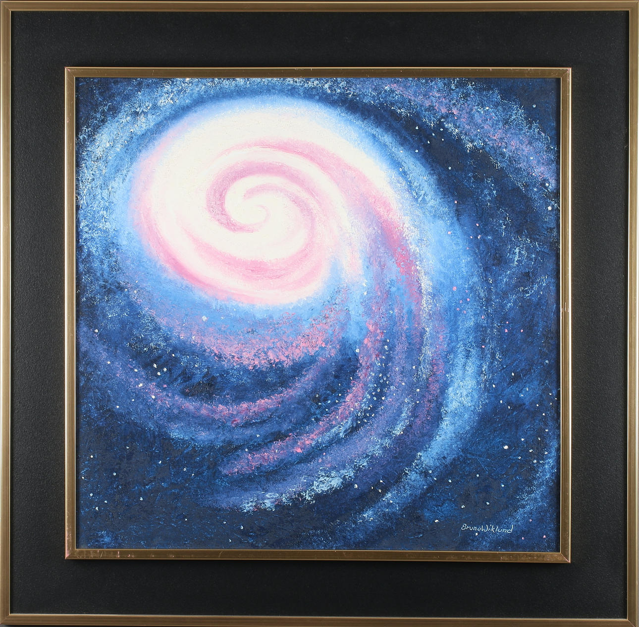 BRUNO WIKLUND. "En spiralgalax", olja på duk, signerad.