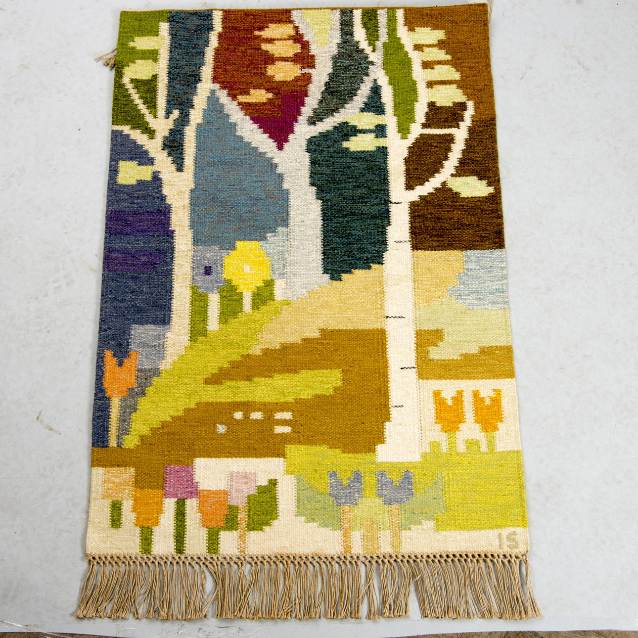 MATTA, rölakan, 125 x 184 cm, "Björkhage", Ingegerd Silow.