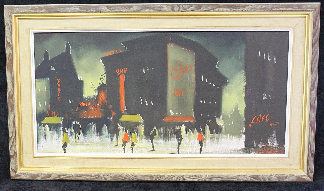 CARLO KNUD HANSEN. olja på duk, "Moulin rouge".