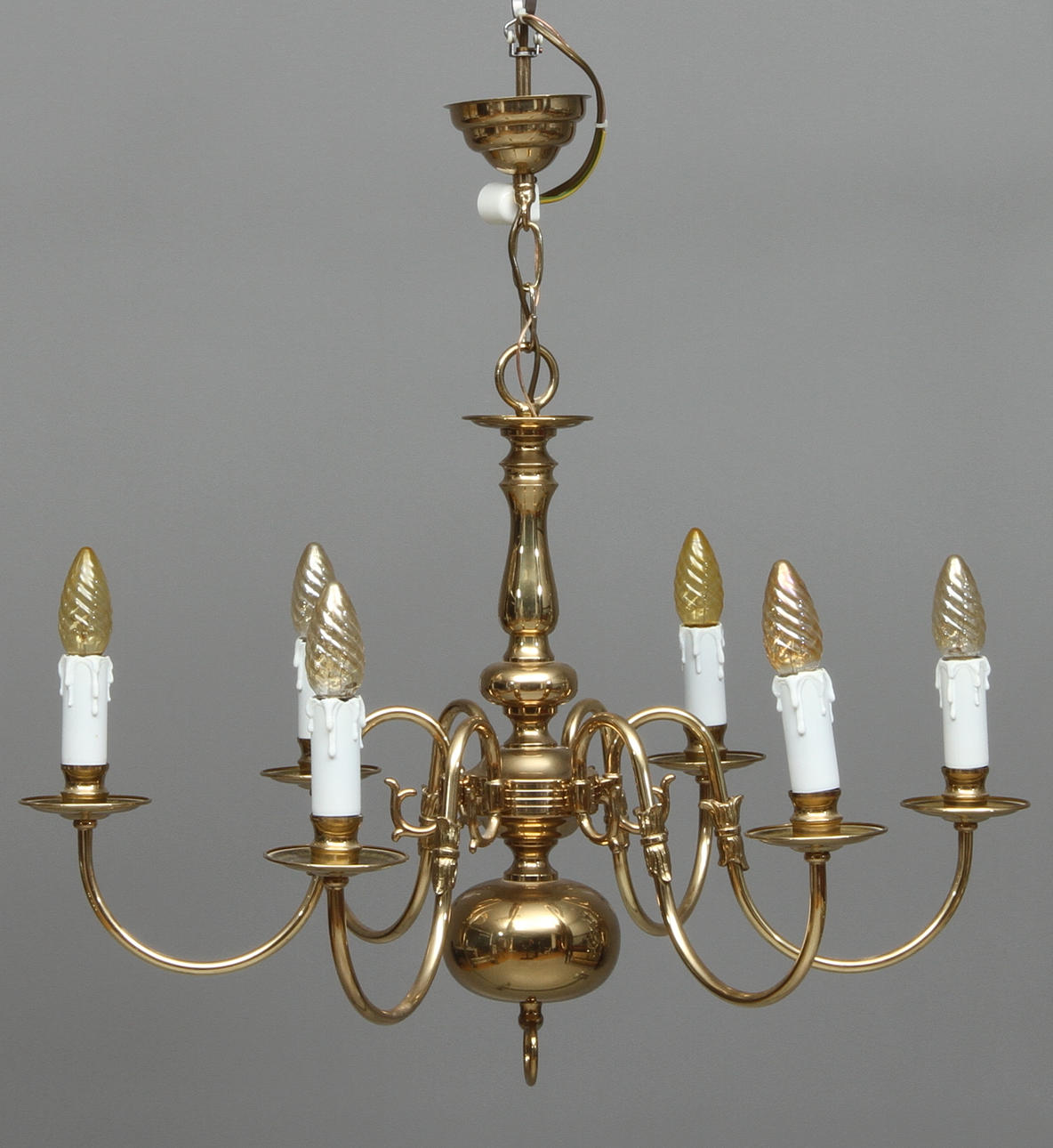 LJUSKRONA, 6 ljusarmar, malmmodell, 1900-tal.