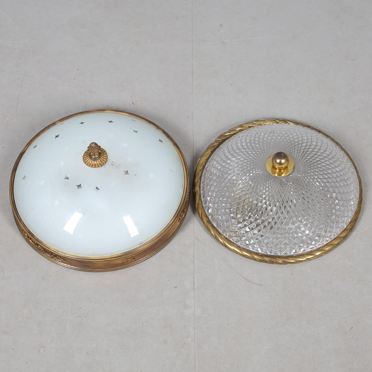 A CEILING LIGHT FIXTURE AND ANOTHER.