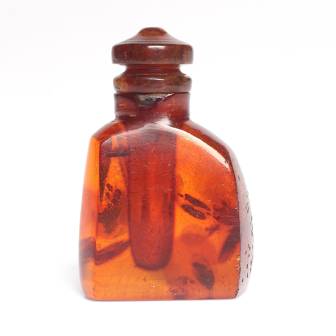 FLAKONG/PARFYMFLASKA, bärnsten, 18/1900-tal.