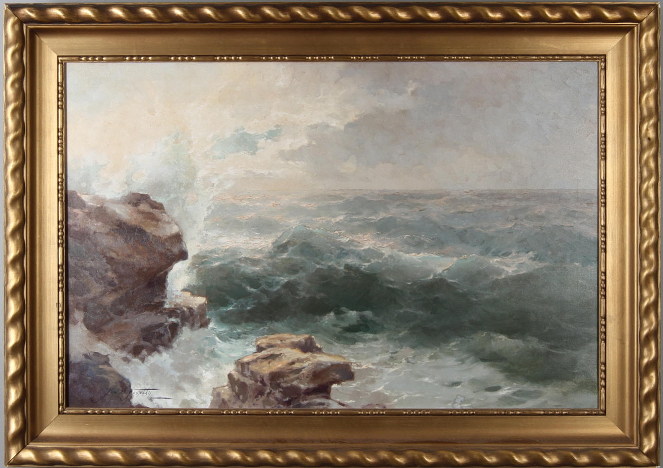 JAN POSPISIL. "Från Hovs Hallar", olja på duk, signerad.