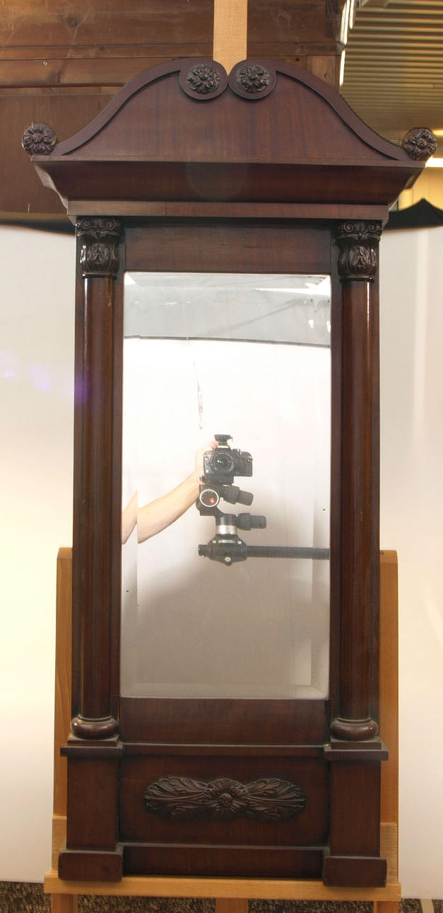 VÄGGSPEGEL, mahogny, Karl-Johan stil, 1800-talets andra hälft.