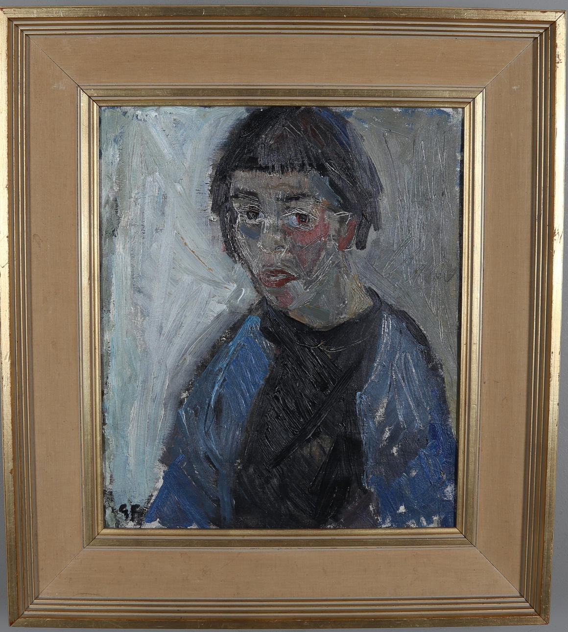 GÖTA FOGLER. "Ung flicka", olja på duk, monogramsignerad.