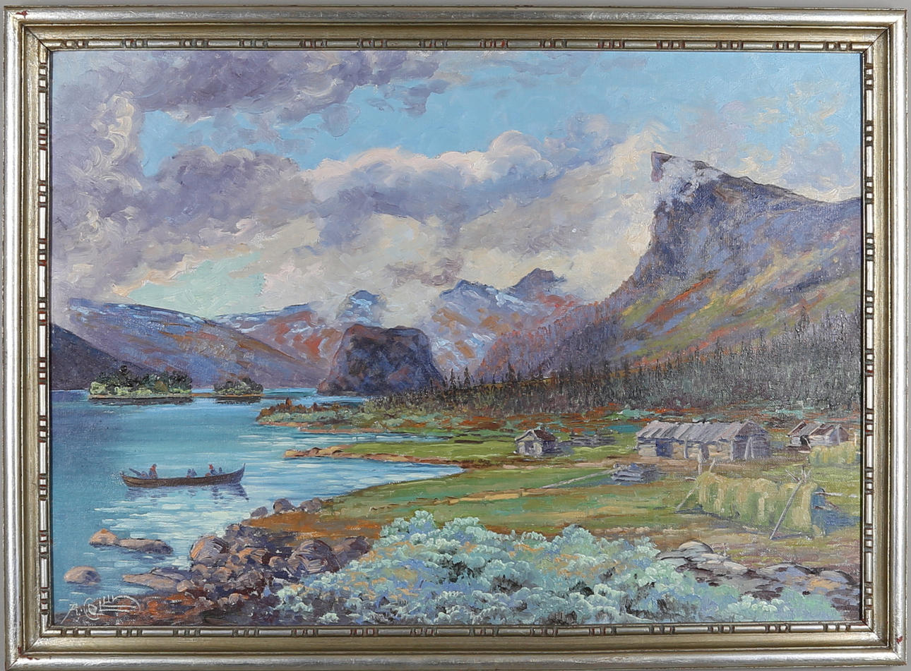 ALFRED COLLIN. Landskap, olja på pannå, signerad.