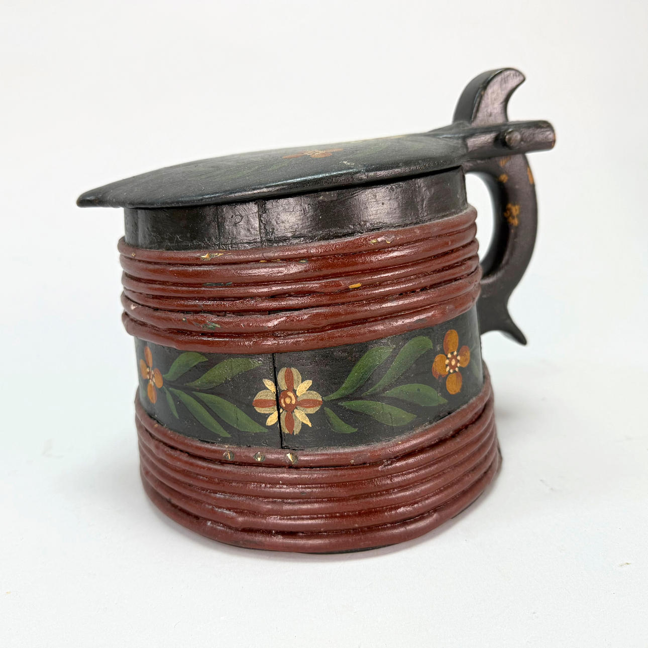 STÅNKA, bemålat trä, allmoge, 1800-tal.