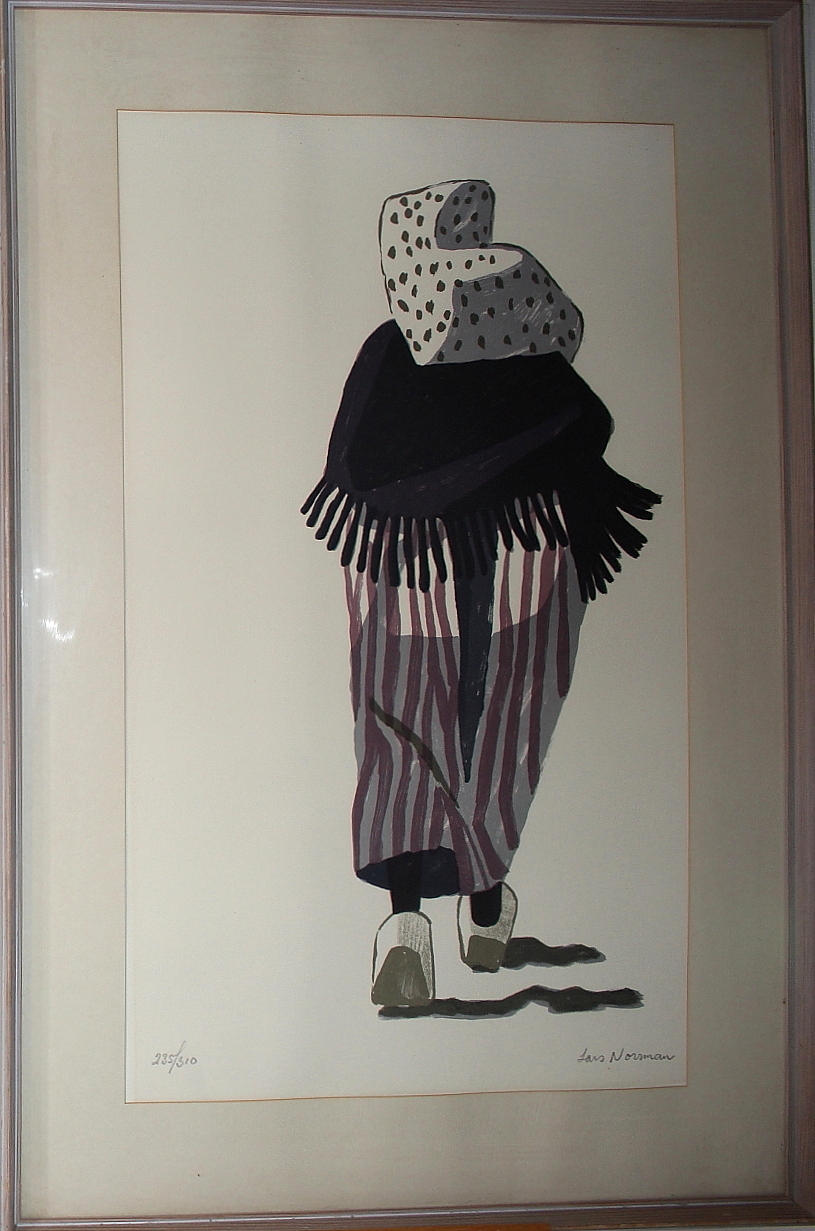 LARS NORRMAN. litografi, kvinna, signerad och numrerad 235/310.