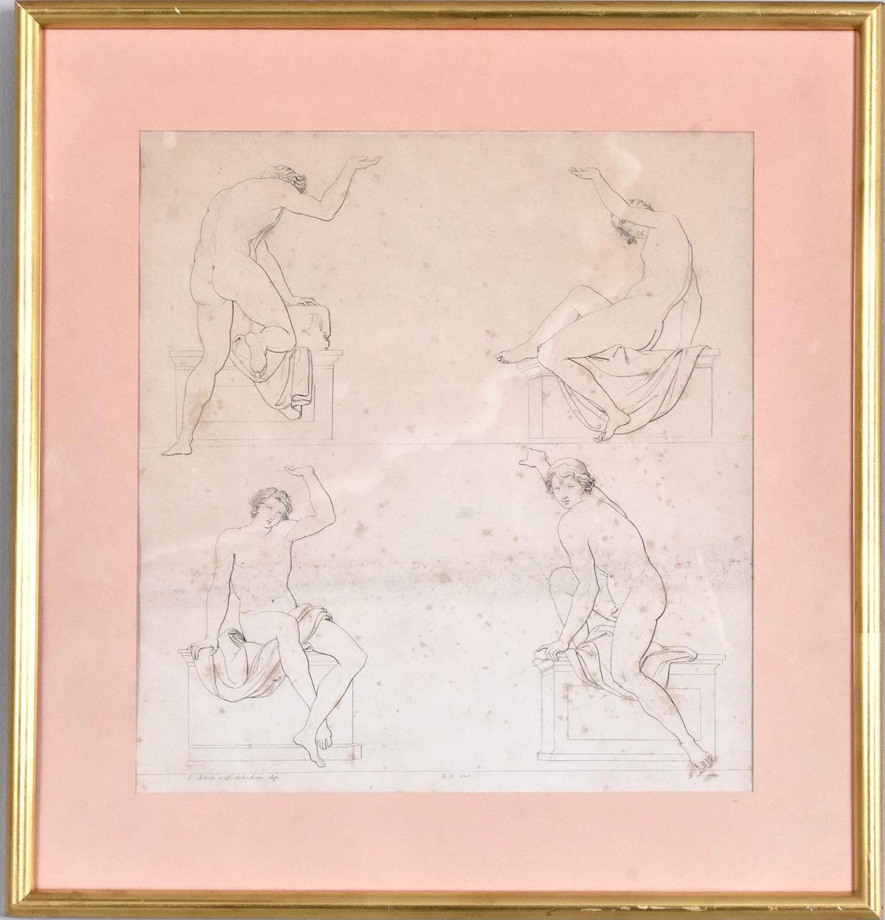 GIULIO TOMBA. line etching, studies.