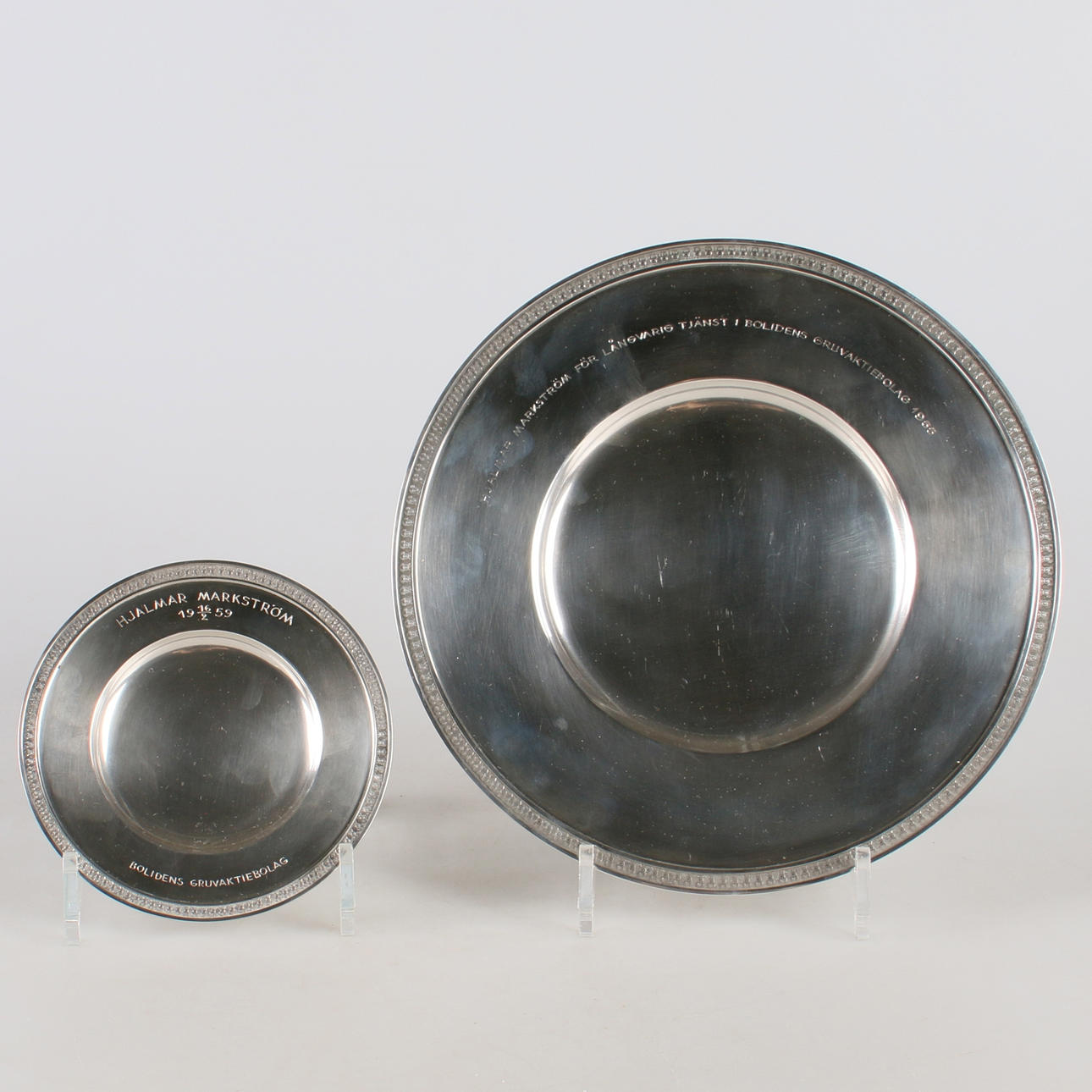 FAT, 2 st. Sterlingsilver, Borgila, 1955 samt 1959.