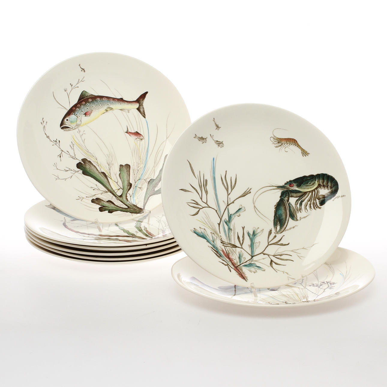 FISKTALLRIKAR, 8 st, "Fish", Johnson Bros, England, 1900-tal.