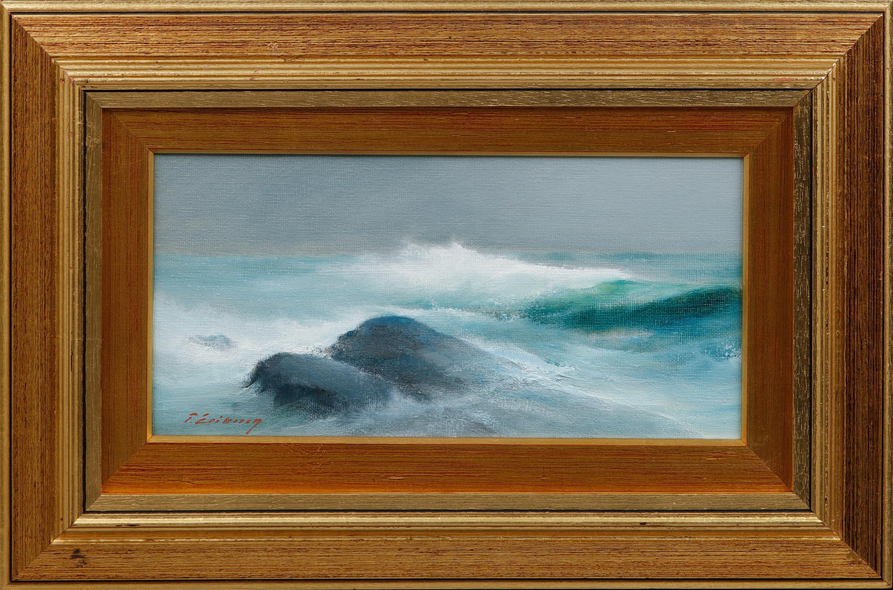 TAGE ERIKSSON. Waves, oil on canvas, signed.