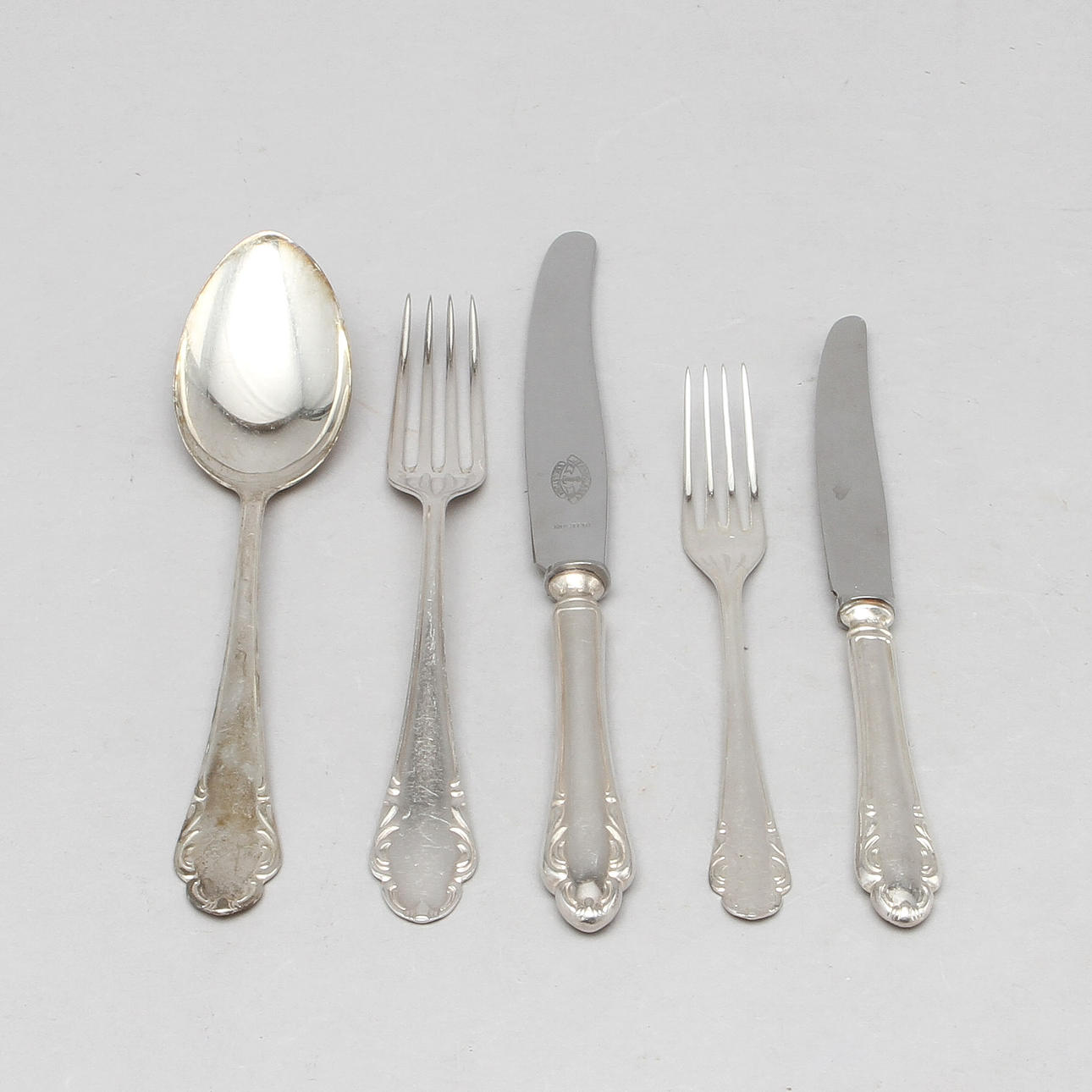 BESTICKSERVIS, silver, 58 delar, "Haga". Vikt 2046 g (inkl. knivblad).