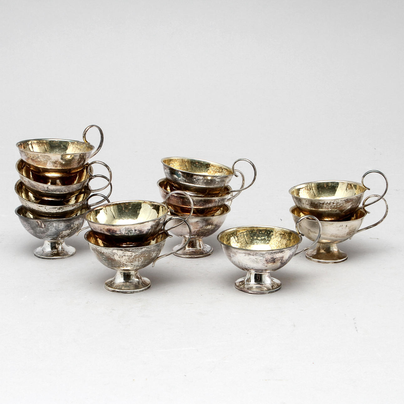 PUNCHKOPPAR,12 st, silver, Boliden. Vikt 400 g.