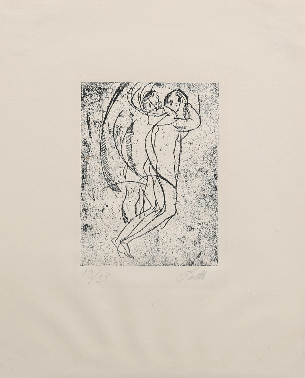 AXEL SALTO. LITHOGRAPHY, HUMAN GESTURES.