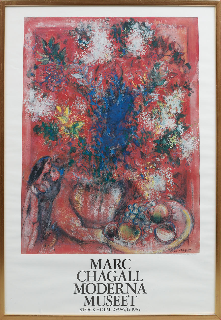 MARC CHAGALL. Utställningsaffisch, Moderna Museet 1982. Konst - Grafik ...