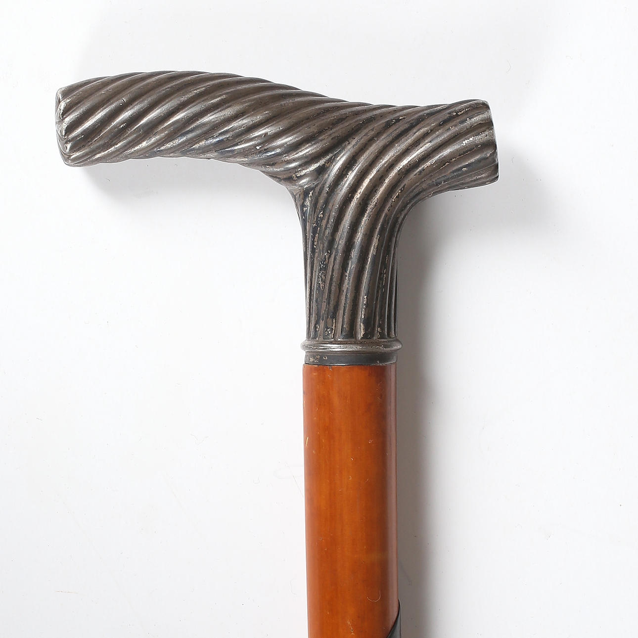 RIDPISKA, trä/silver, 1800-talets slut.