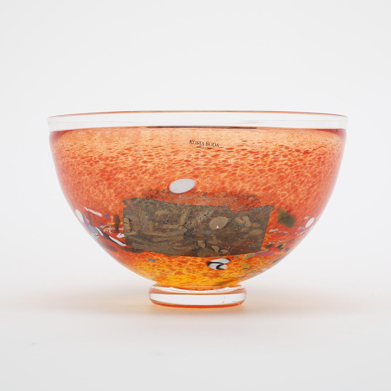 BERTIL VALLIEN. Skål, glas, "Satellite", Kosta Boda, signerad.