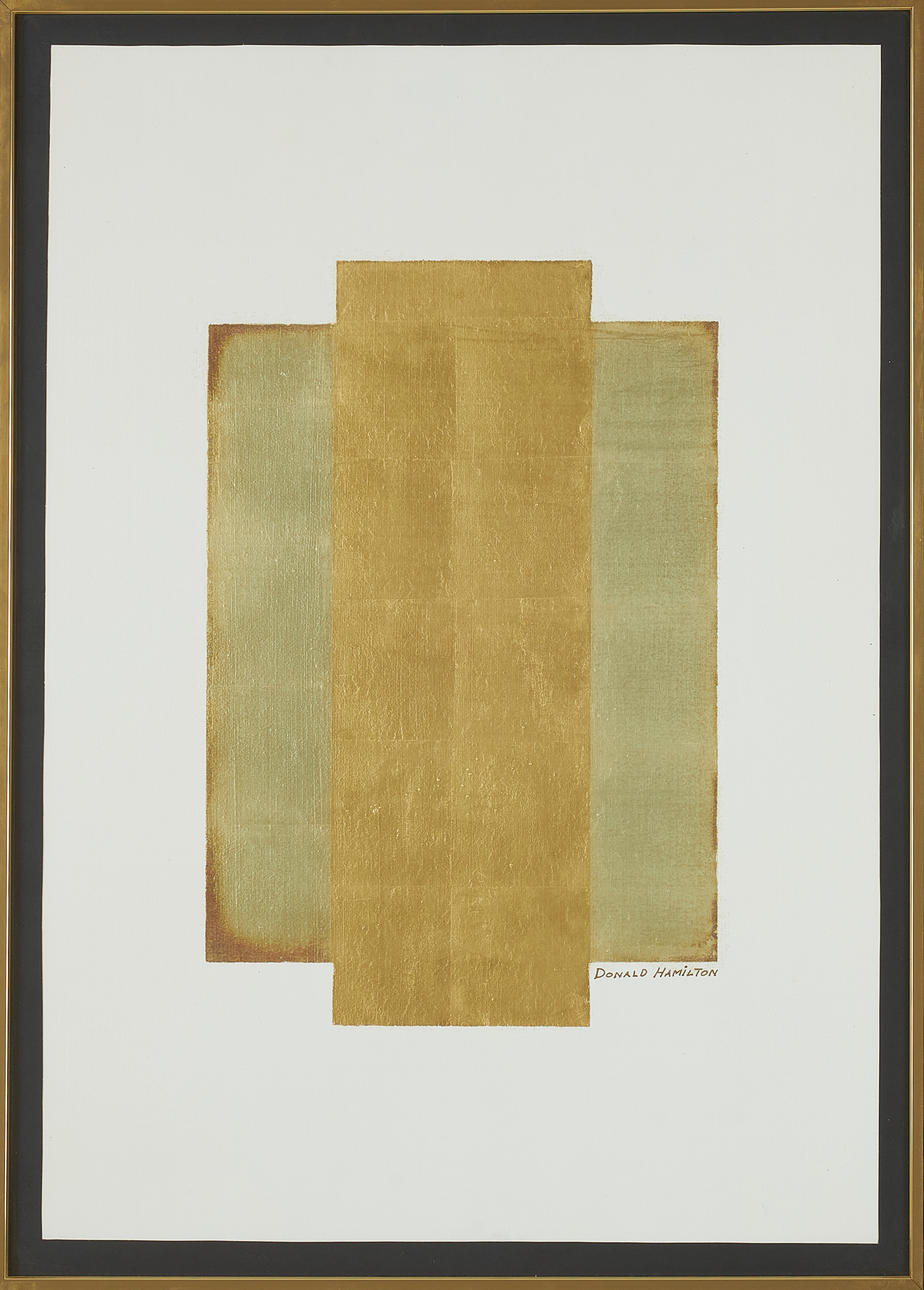 DONALD HAMILTON. Composition in gold, signed, dated 1985.