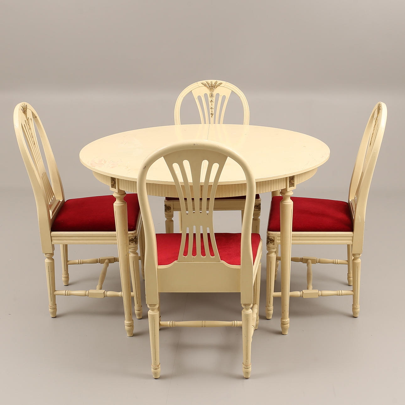 MATSALSMÖBLER, 5 delar, gustaviansk stil.