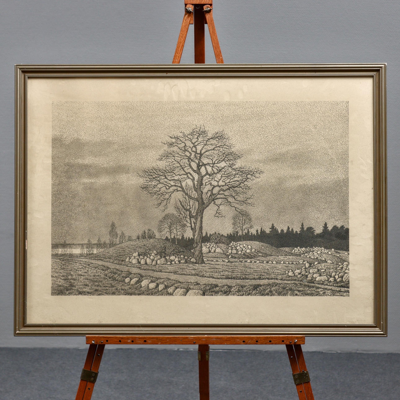 OLOF THUNMAN (1879-1944) GRAPHIC PRINT ON PAPER “GRÖNÖ” SIGNED, DATED ...