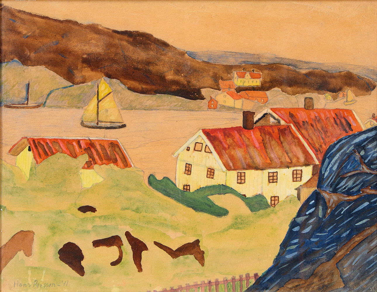 HANS PERSSON. Landscape motifs, 2 pcs.