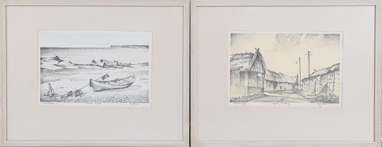 STIG JONZON. Litografier, 2 st, signerade.