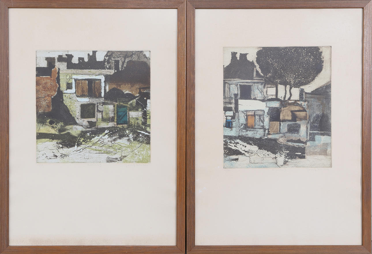 JOSEF M. SCHIBLI. Litografier, 2 st, signerade.