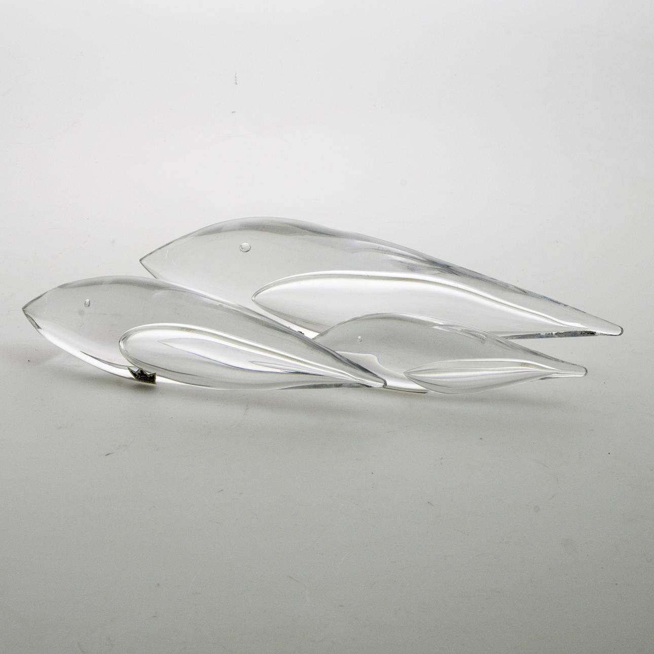 SKULPTURER, 3 stycken, glas, Kosta.