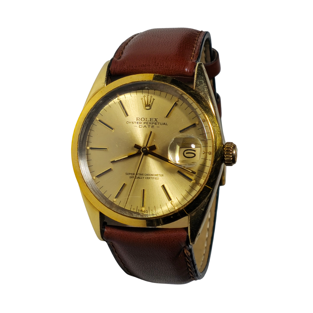 GOLD-PLATED ROLEX OYSTER PERPETUAL DATE. AUTOMATIC.