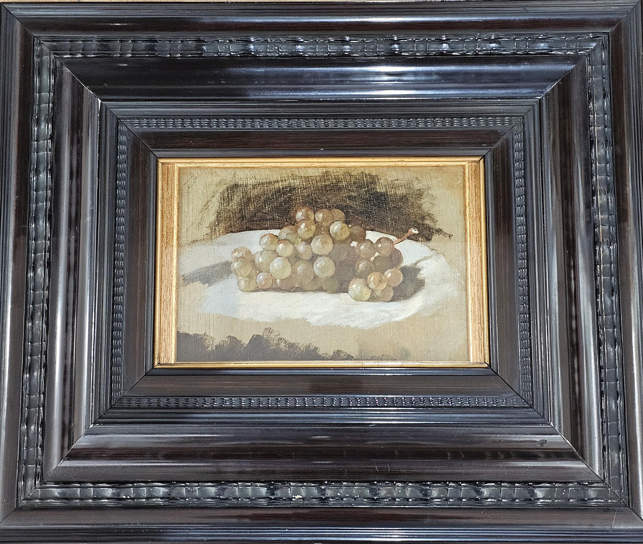 ANÓNIMO. Grapes. Oil on board.